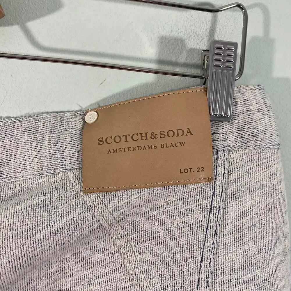 Scotch & Soda Men Grey The Lava Tears Slim Fit Distressed Pants Size L NWT